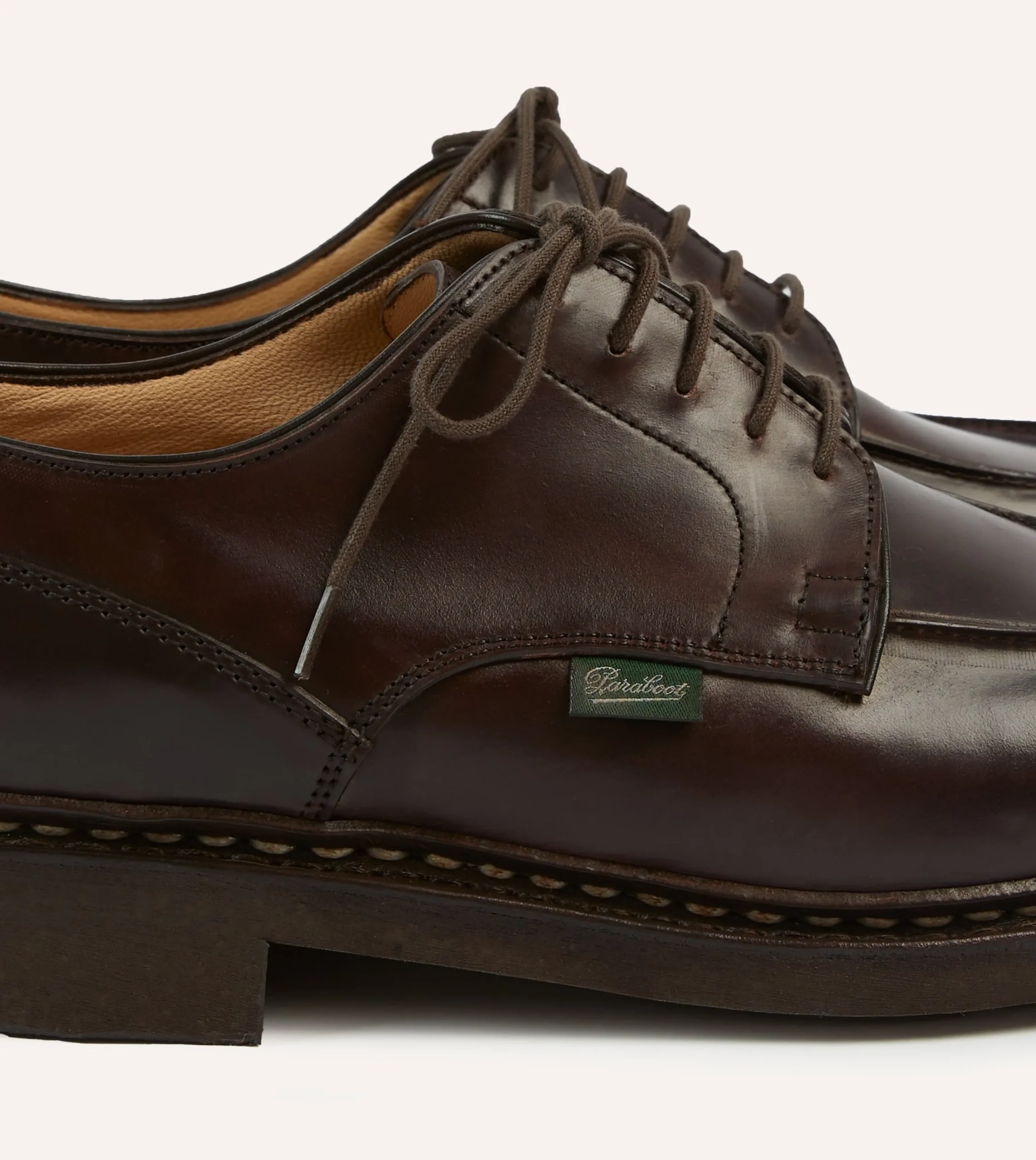 Drake’s Paraboot Chambord Burgundy Cordovan Leather Derby Shoe