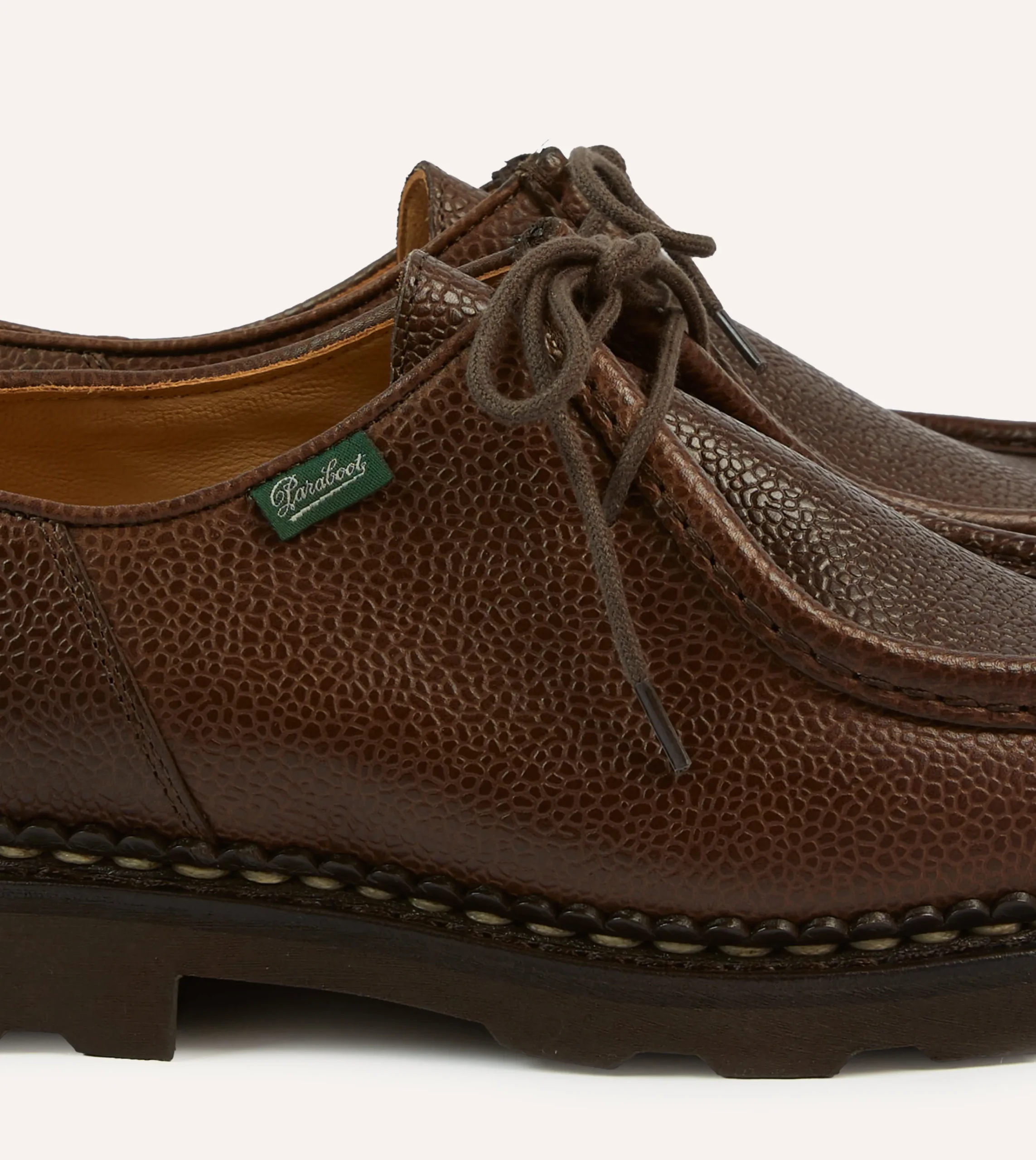 Drake’s Paraboot Michael Brown Pebble Grain Leather Derby Shoe