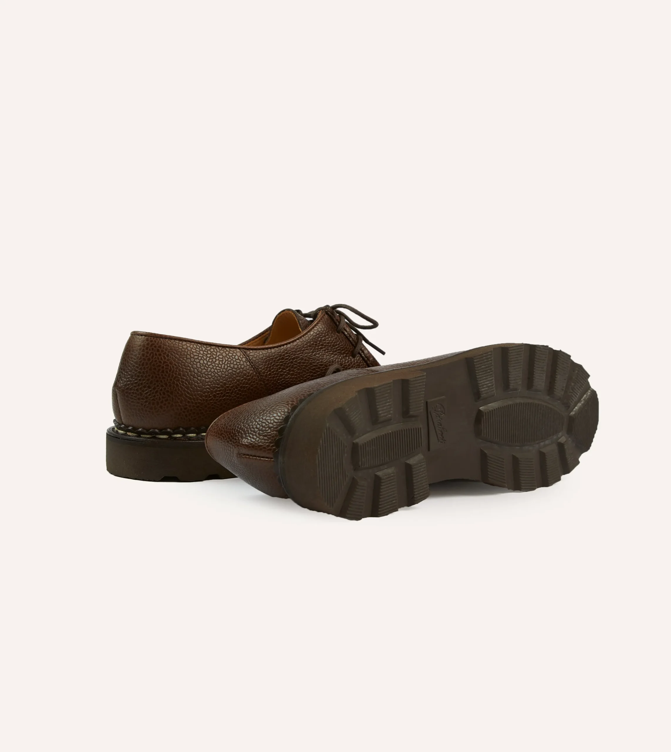 Drake’s Paraboot Michael Brown Pebble Grain Leather Derby Shoe