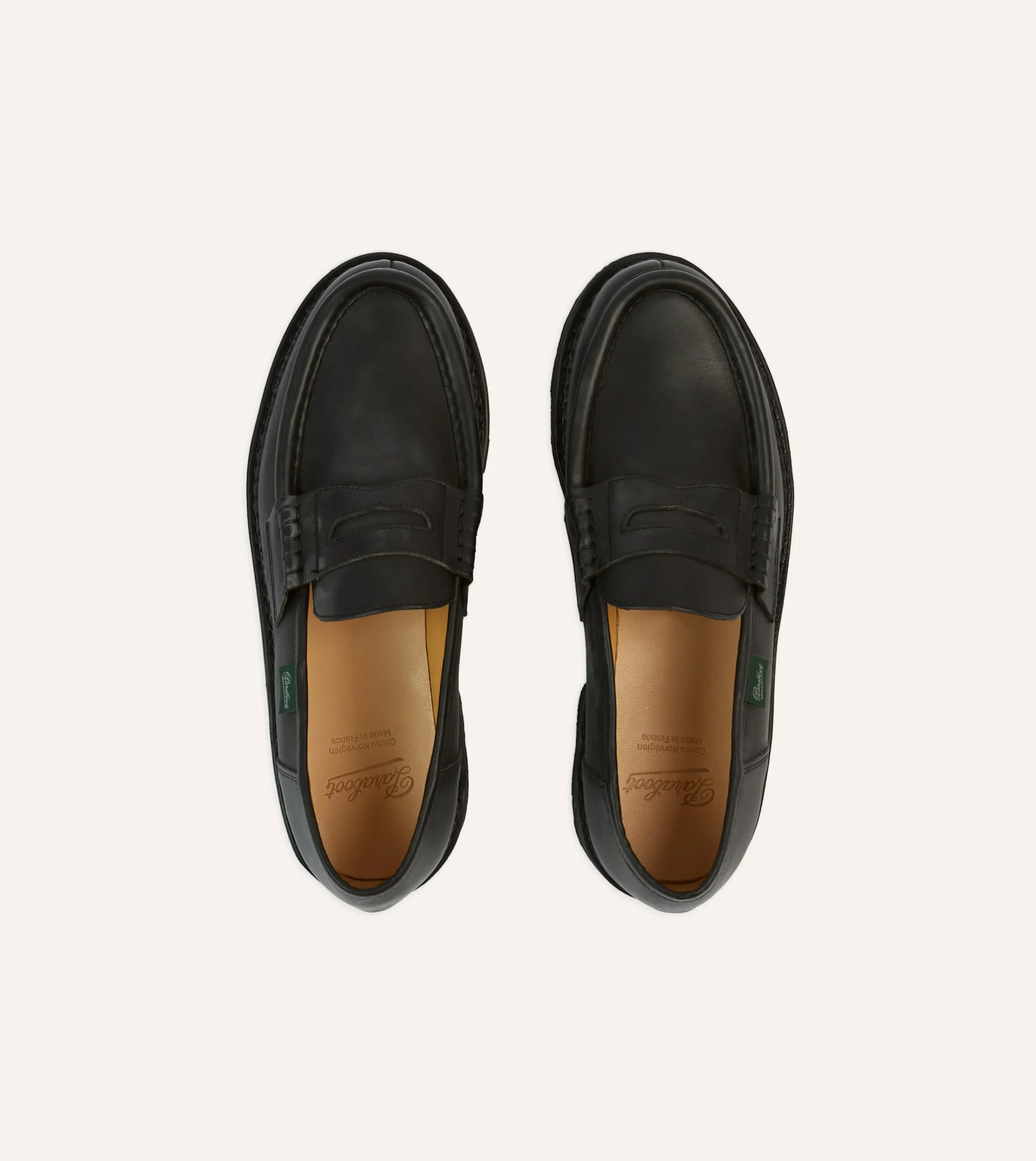 Drake’s Paraboot Reims Black Leather Loafer