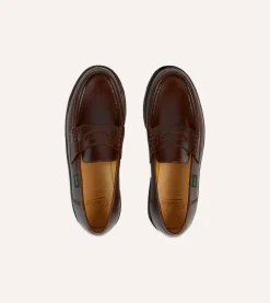 Drake’s Paraboot Reims Brown Leather Loafer