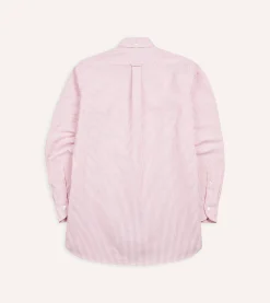 Drake’s Ticking Stripe Cotton Oxford Cloth Button-Down Shirt
