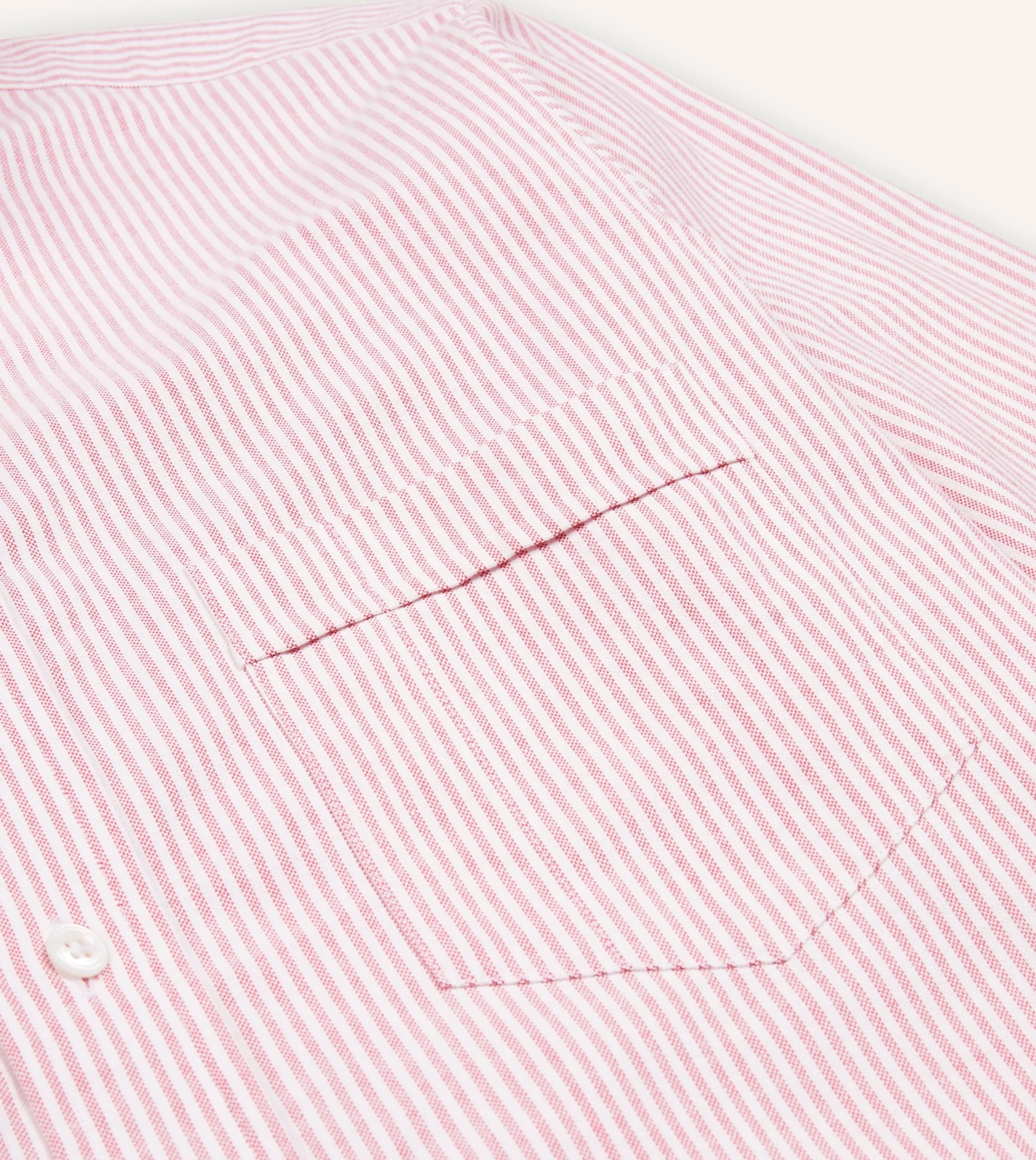 Drake’s Ticking Stripe Cotton Oxford Cloth Button-Down Shirt