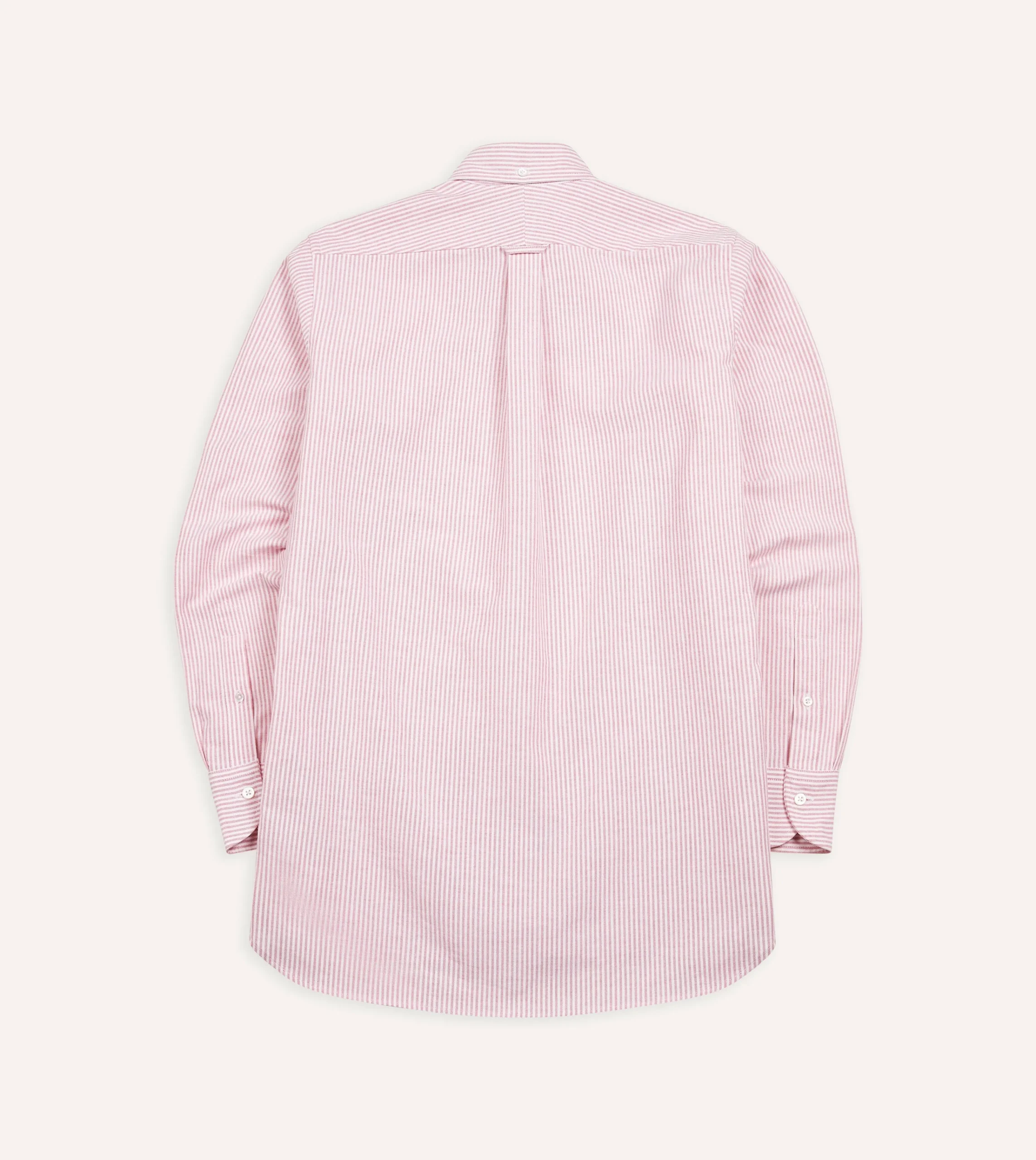 Drake’s Ticking Stripe Cotton Oxford Cloth Button-Down Shirt