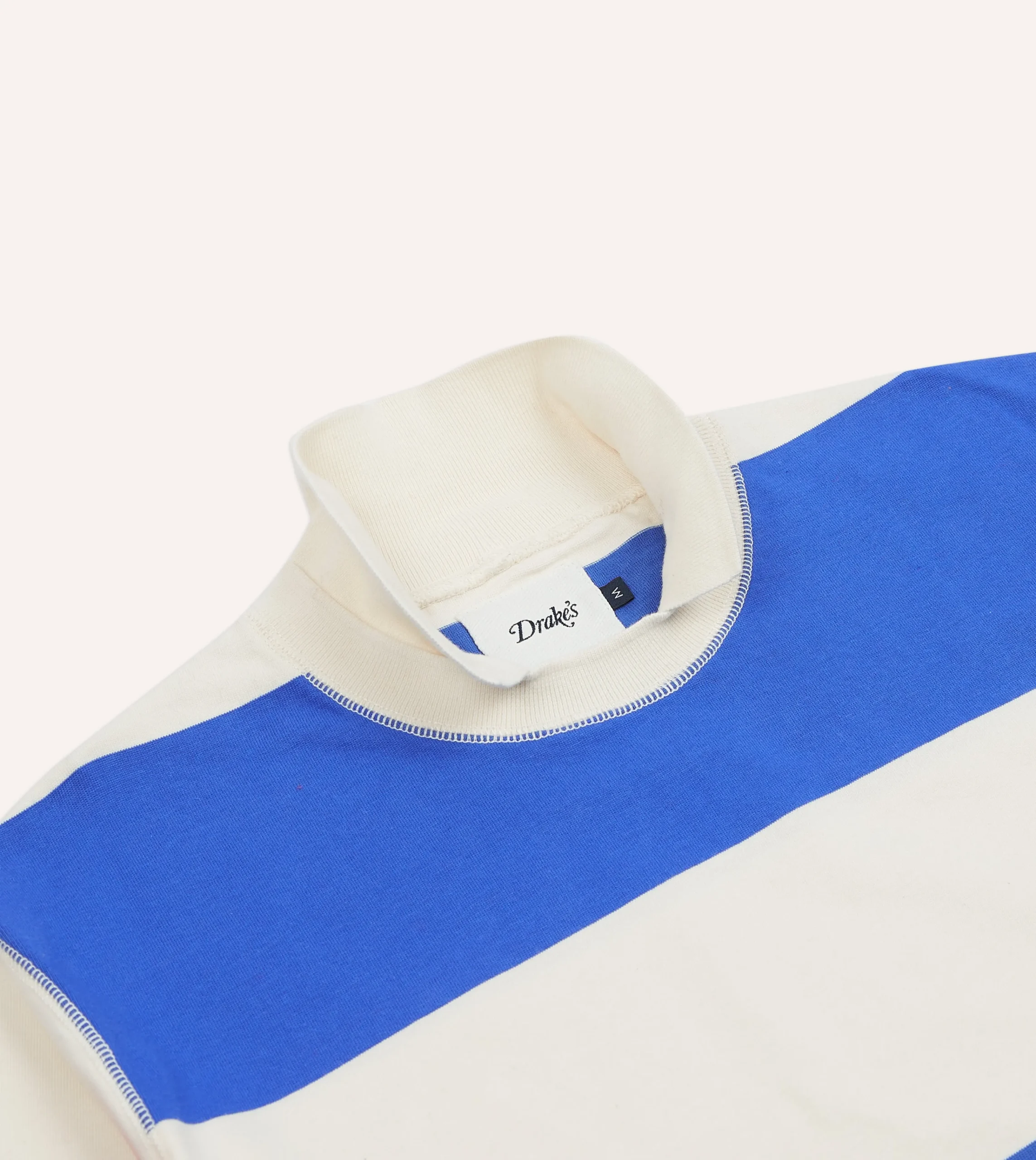 Drake’s Primary Block Stripe Mock Collar Long-Sleeve Jersey