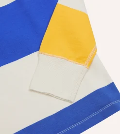 Drake’s Primary Block Stripe Mock Collar Long-Sleeve Jersey