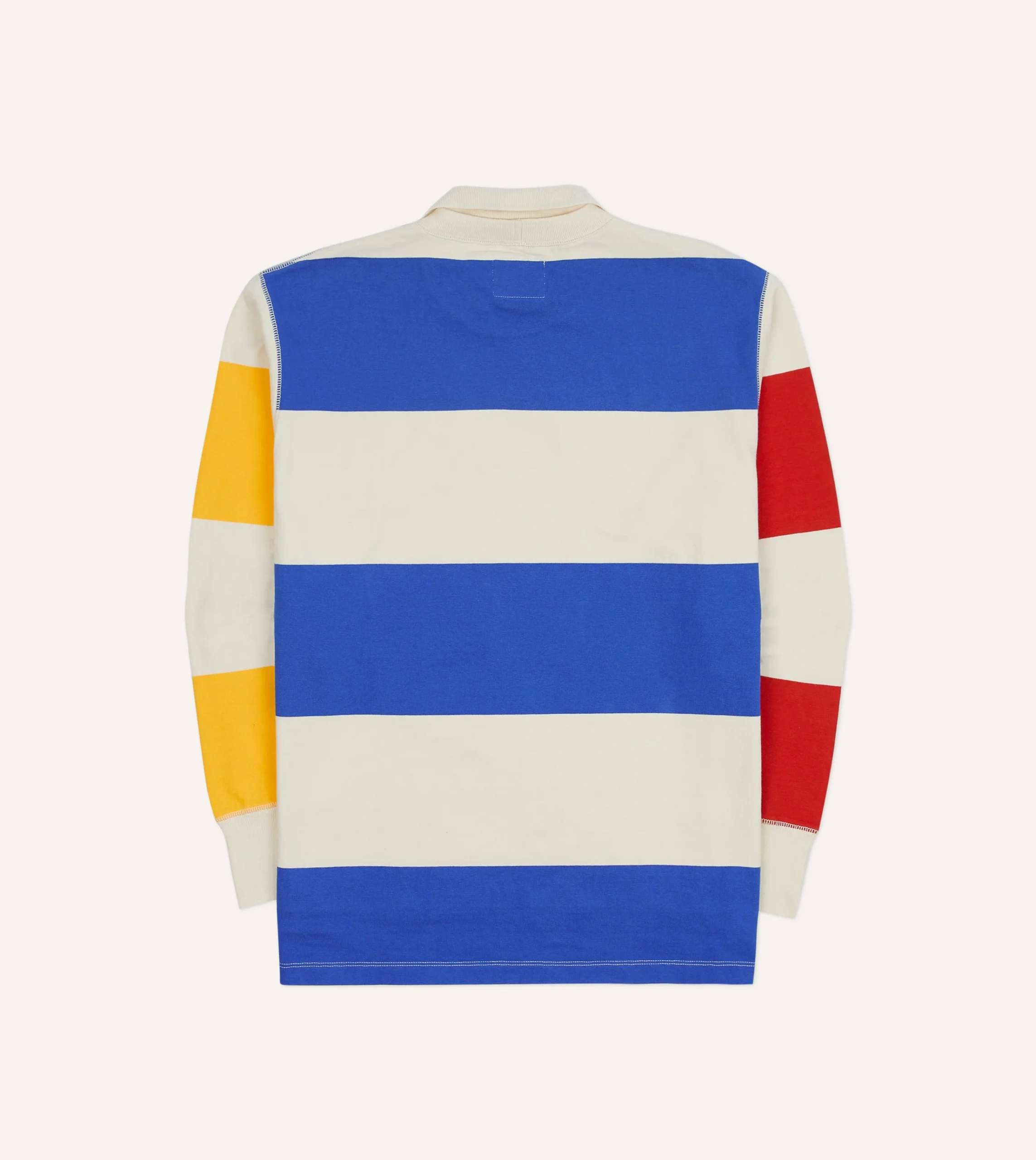 Drake’s Primary Block Stripe Mock Collar Long-Sleeve Jersey