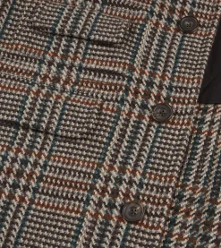 Drake’s Prince Of Wales Check Wool Raglan Coat