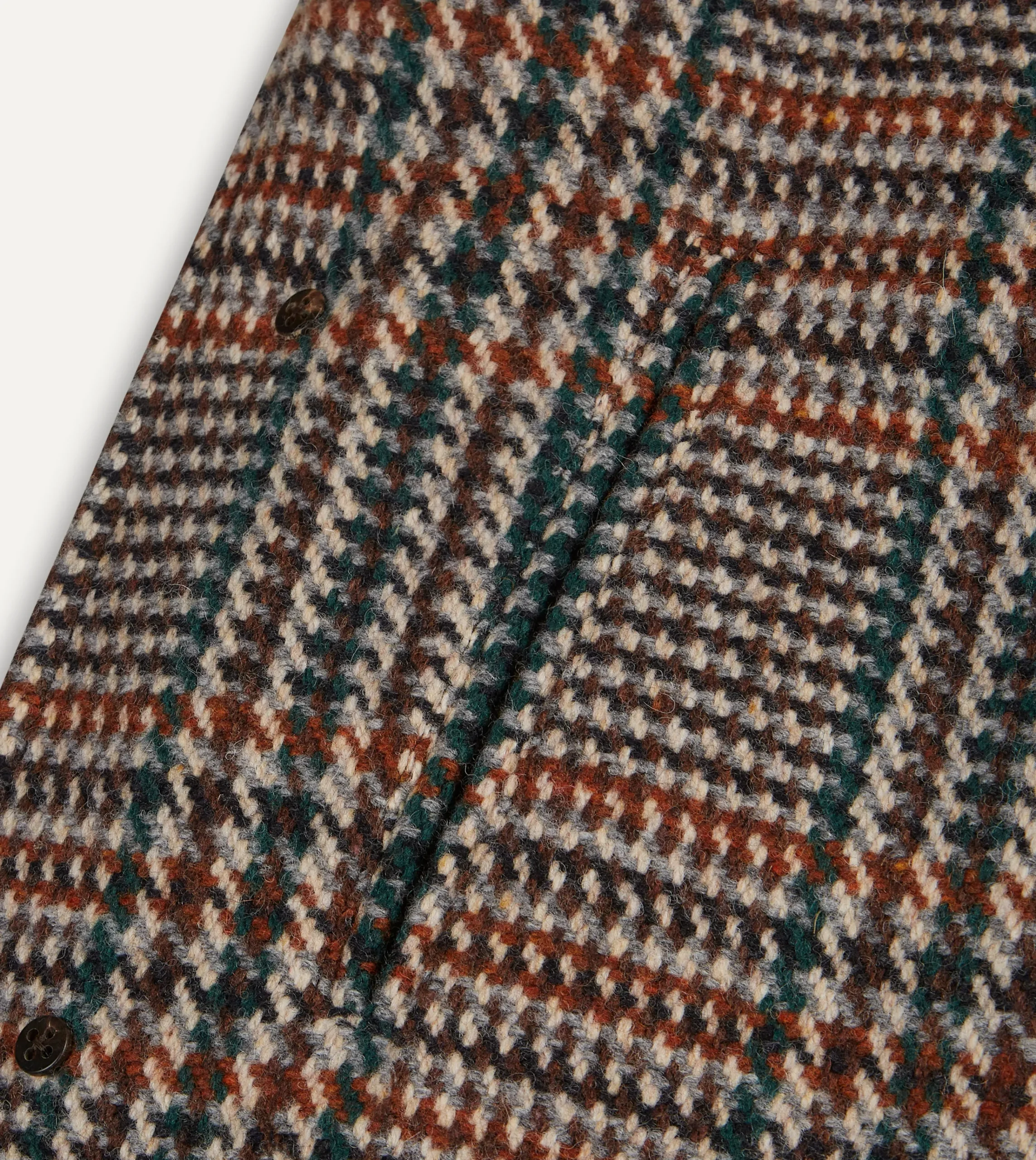 Drake’s Prince Of Wales Check Wool Raglan Coat