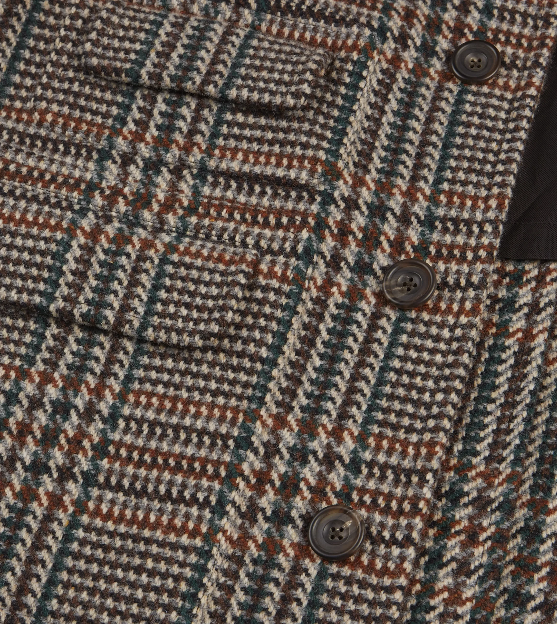 Drake’s Prince Of Wales Check Wool Raglan Coat