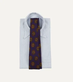 Drake’s Purple Baroque Paisley 36oz Madder Silk Self Tipped Tie