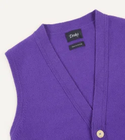 Drake’s Lambswool Sleeveless Cardigan