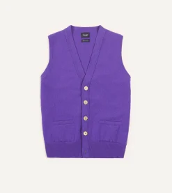 Drake’s Lambswool Sleeveless Cardigan