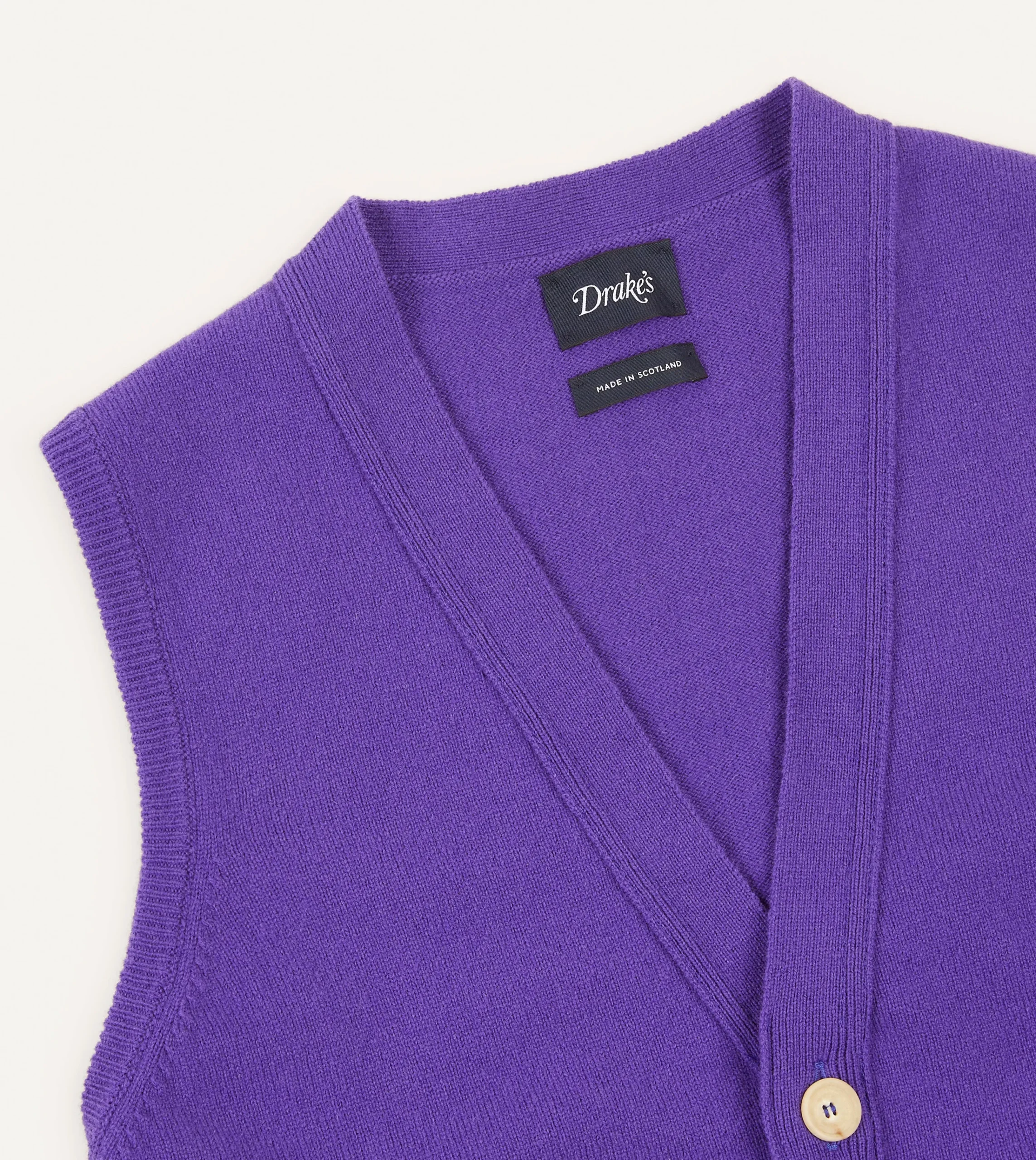 Drake’s Lambswool Sleeveless Cardigan