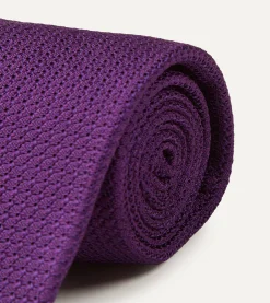 Drake’s Purple Large Knot Grenadine Silk Tipped Tie