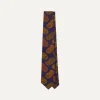 Drake’s Purple Large Paisley Print Silk Self Tipped Tie