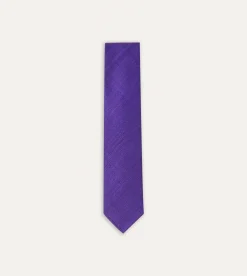 Drake’s Purple Tussah Hand Rolled Silk Tie