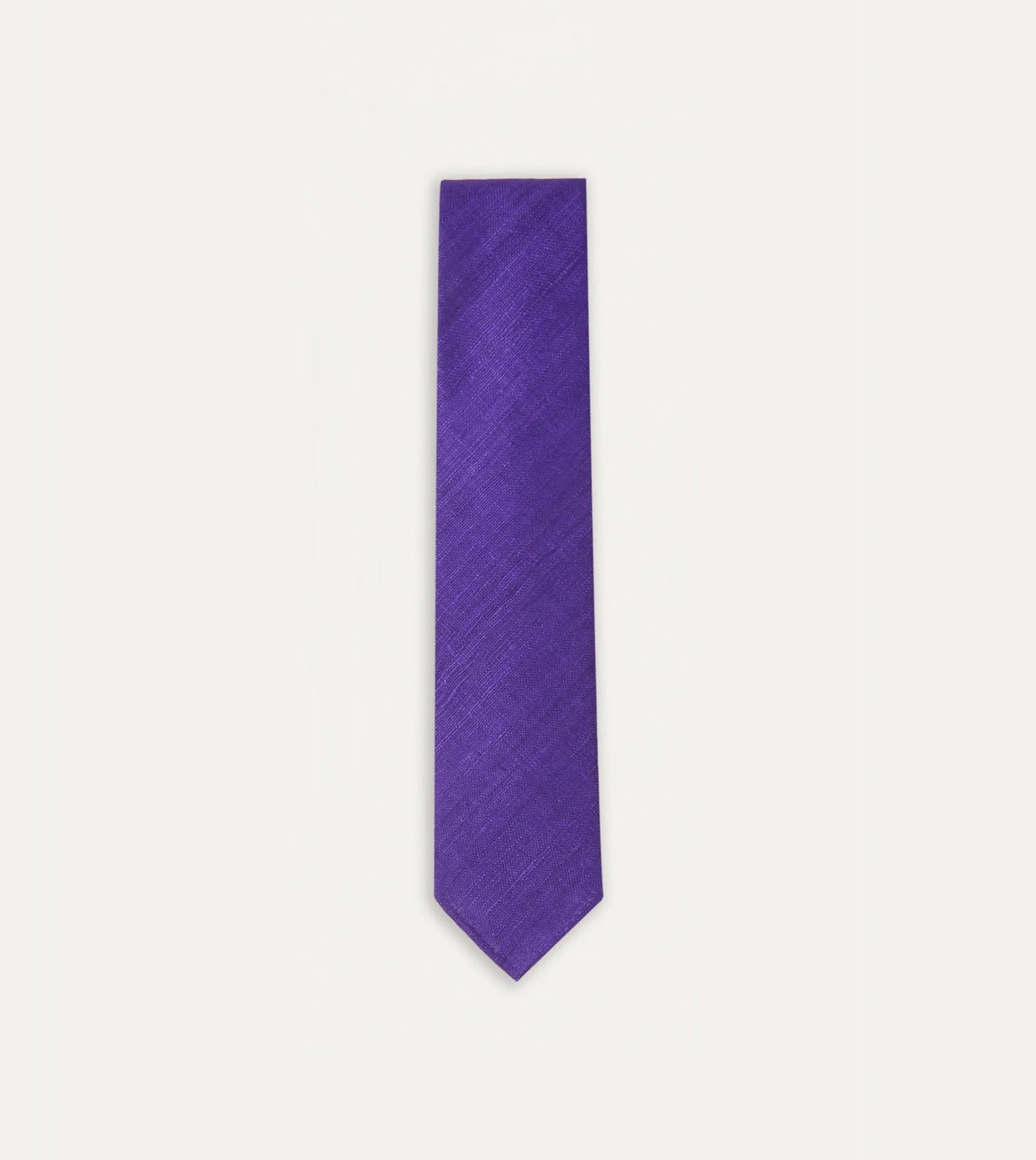 Drake’s Purple Tussah Hand Rolled Silk Tie