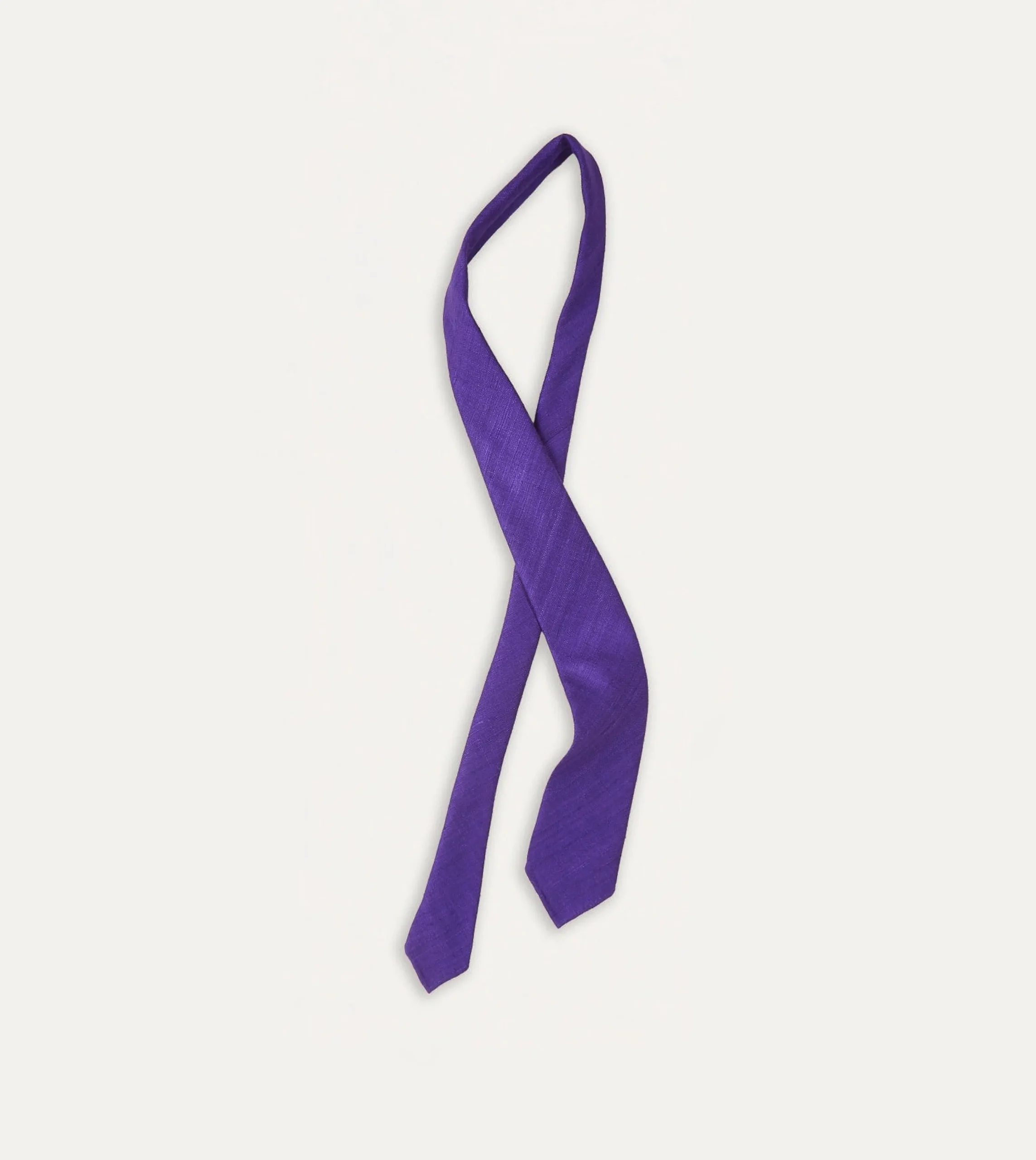 Drake’s Purple Tussah Hand Rolled Silk Tie