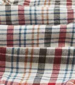Drake’s Red And Black Madras Check Cotton Button-Down Shirt