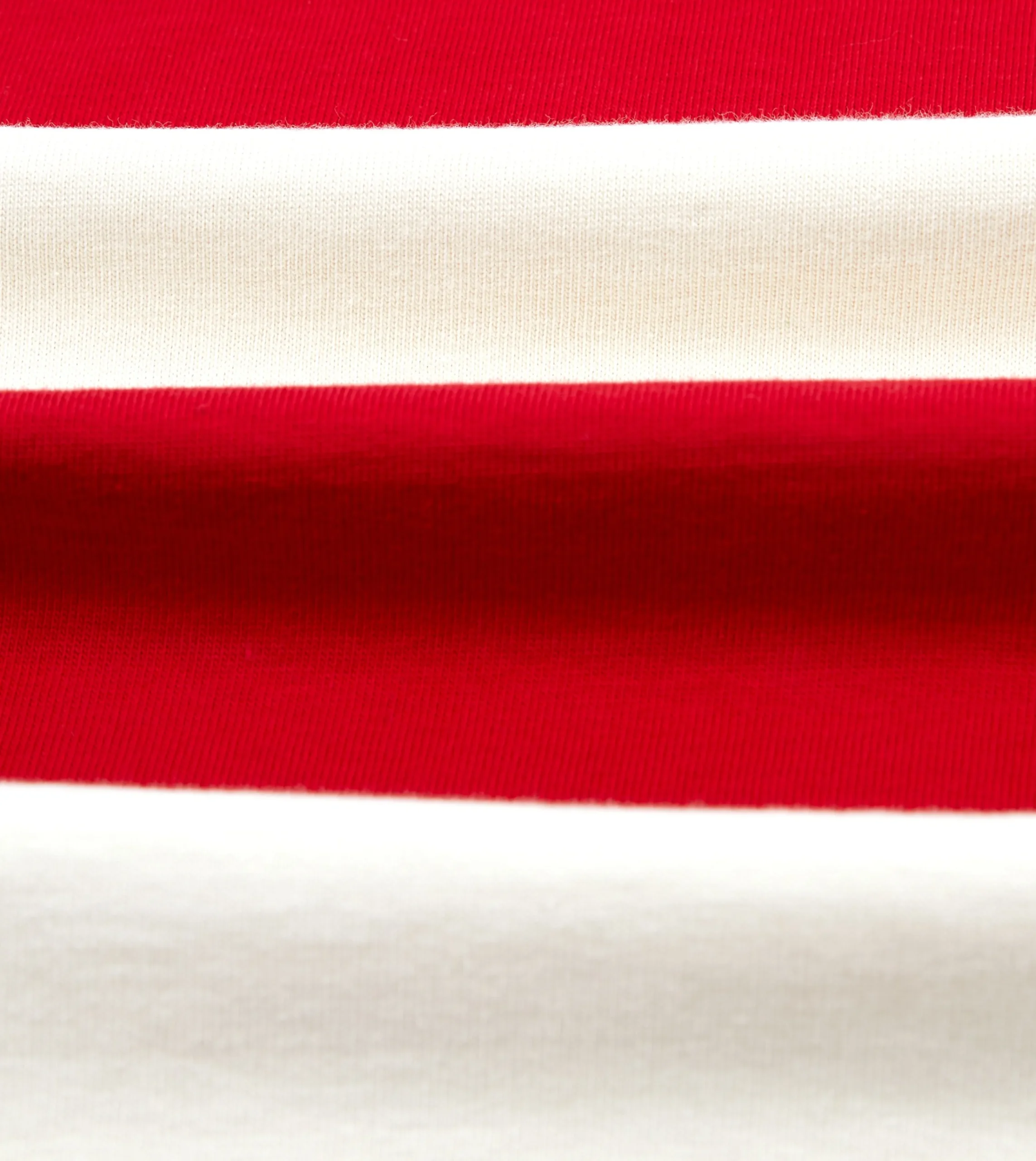 Drake’s And White Wide Stripe Heavy Cotton Crew Neck Hiking T-Shirt