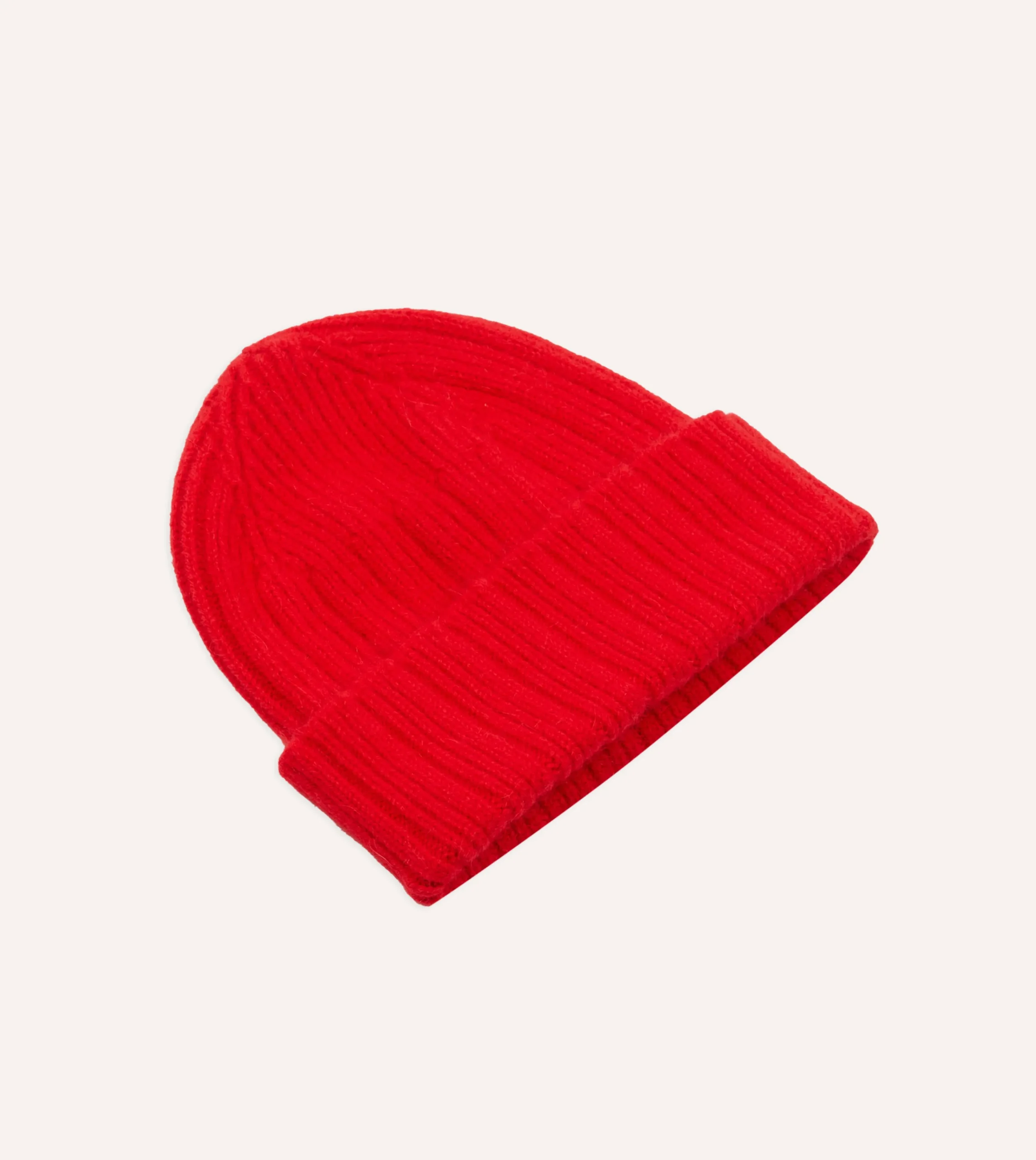 Drake’s Angora Lambswool Ribbed Knit Cap