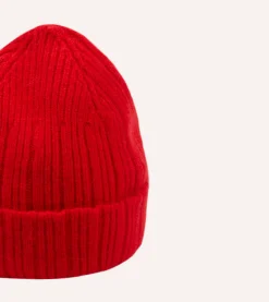 Drake’s Angora Lambswool Ribbed Knit Cap