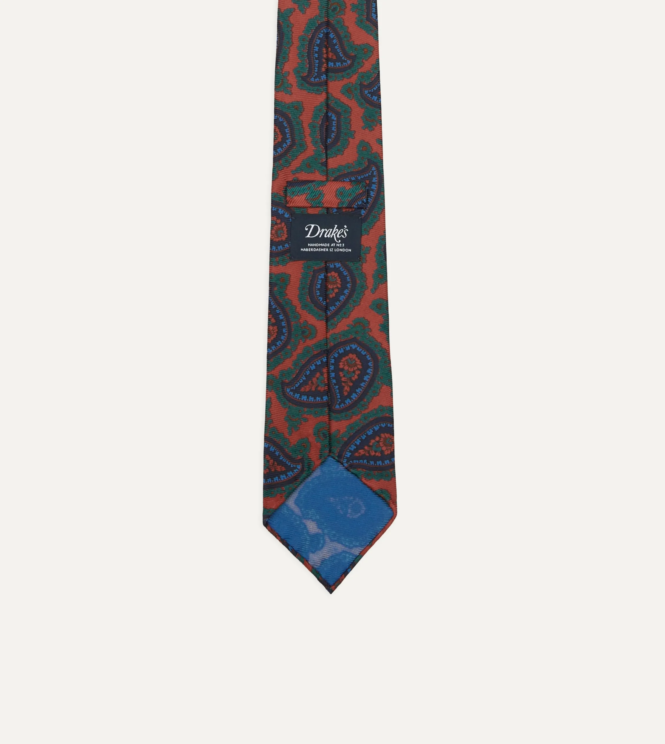 Drake’s Red Big Paisley Print 40oz Madder Silk Tie