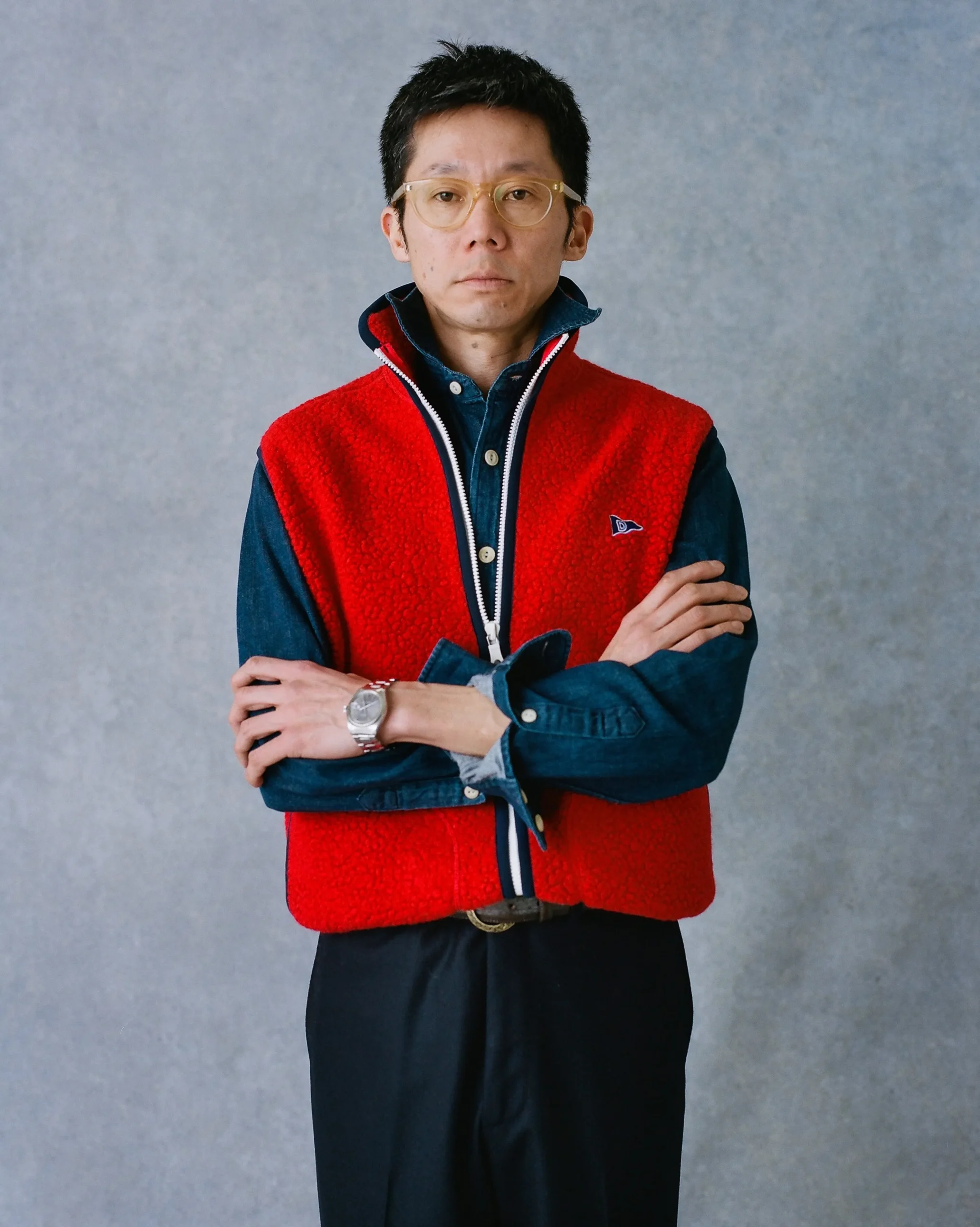 Drake’s Boucle Wool Zip Fleece Vest