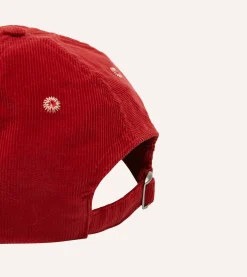 Drake’s Red 'D' Emblem Cotton Corduroy Baseball Cap