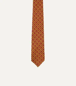Drake’s Red Flower Print 40oz Madder Silk Tipped Tie