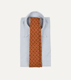 Drake’s Red Flower Print 40oz Madder Silk Tipped Tie