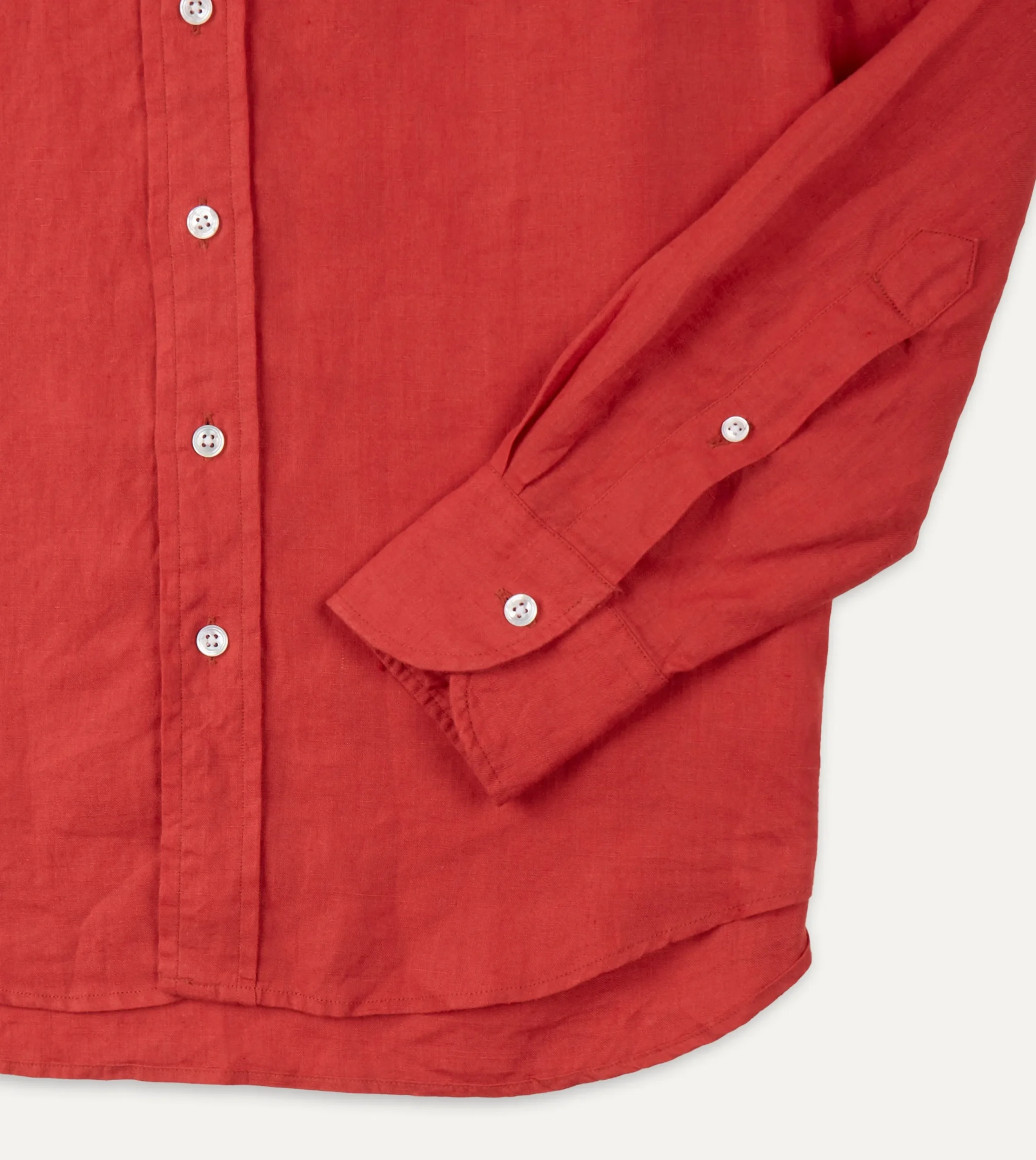 Drake’s Linen Spread Collar Shirt