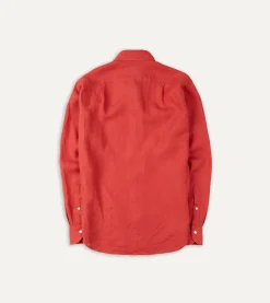 Drake’s Linen Spread Collar Shirt