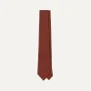 Drake’s Red Mini Leaves Print Foulard Silk Self Tipped Tie