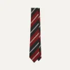 Drake’s Red, Navy And White Regimental Stripe Mogador Tipped Tie