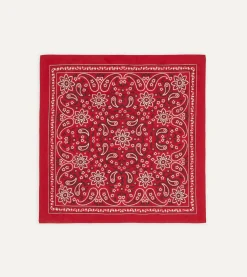 Drake’s Paisley Print Cotton Bandana