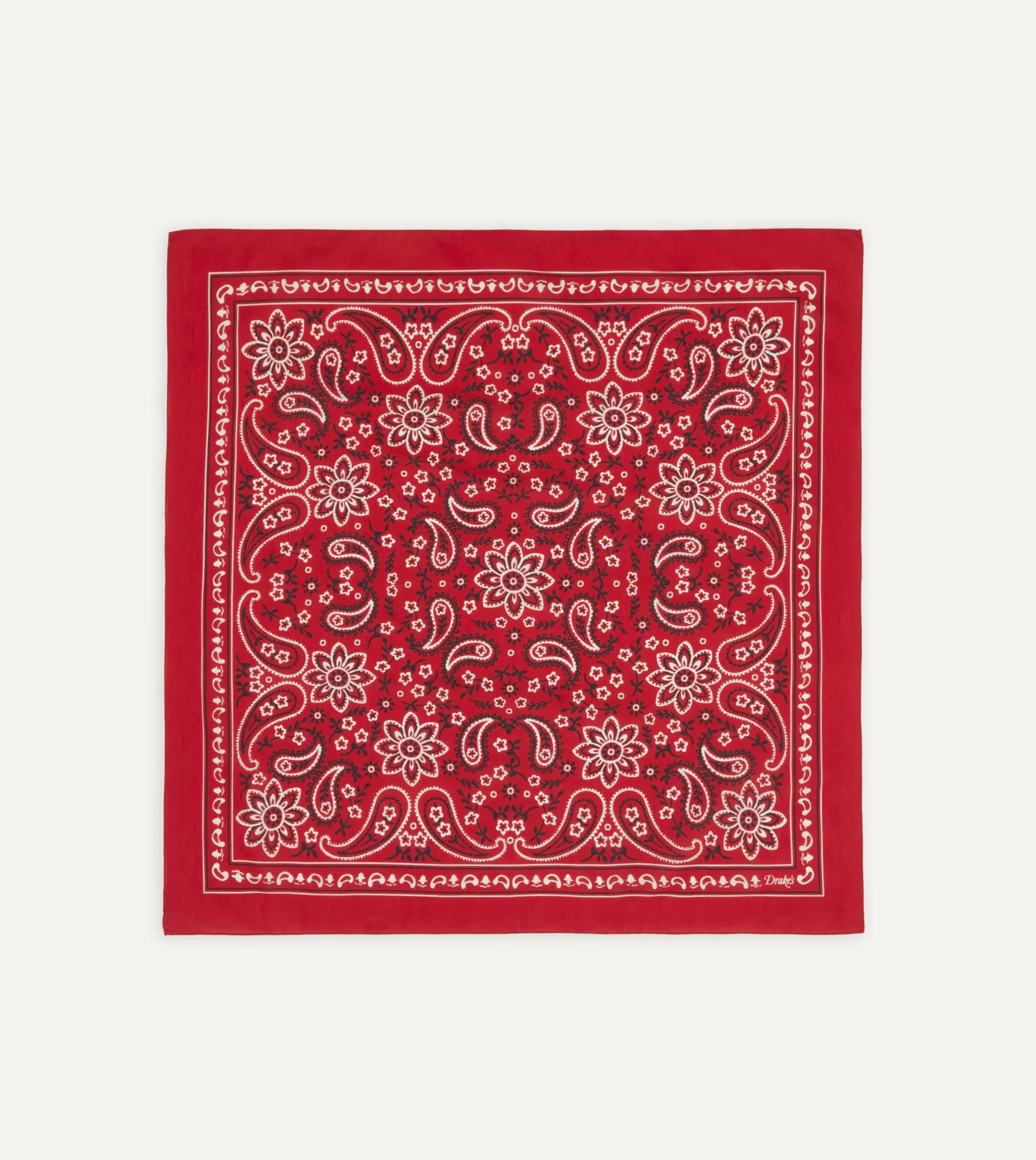 Drake’s Paisley Print Cotton Bandana