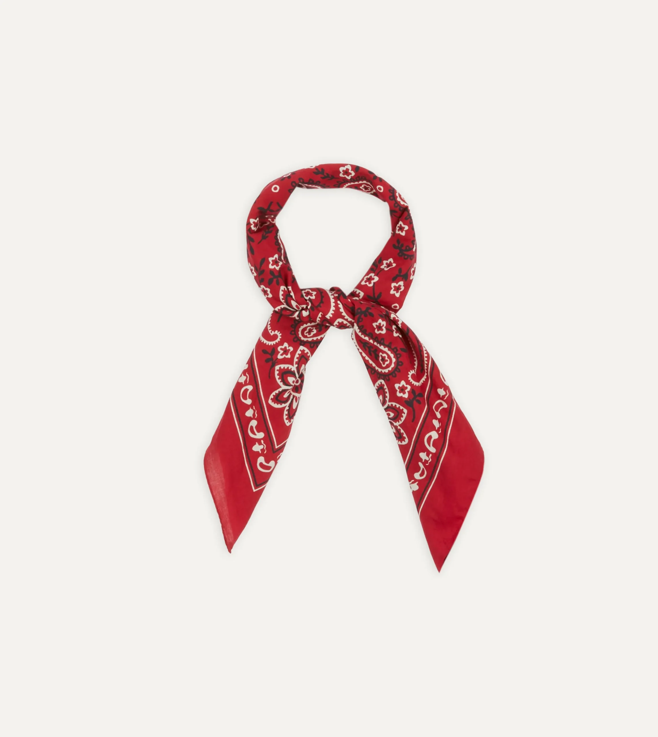 Drake’s Paisley Print Cotton Bandana