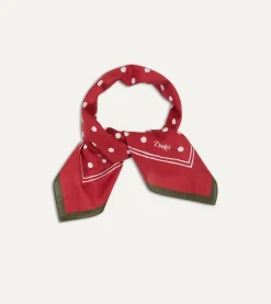 Drake’s Red Polka Dot Print Bandana