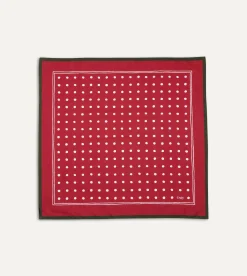 Drake’s Red Polka Dot Print Bandana