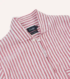 Drake’s Stripe Linen Smock Shirt