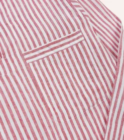 Drake’s Stripe Linen Smock Shirt