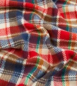 Drake’s Red Tartan Check Wool Scarf