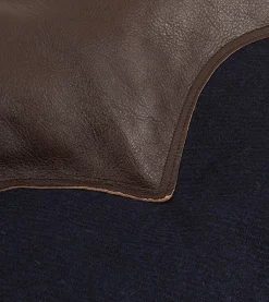 Drake’s Rocky Mountain Featherbed For Drake's Navy Harris Tweed Leather Christy Down Vest