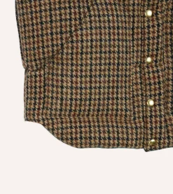 Drake’s Rocky Mountain Featherbed For Drake's Houndstooth Check Harris Tweed Christy Down Vest
