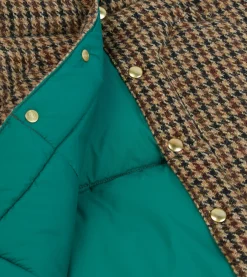 Drake’s Rocky Mountain Featherbed For Drake's Houndstooth Check Harris Tweed Christy Down Vest