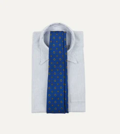Drake’s Royal Blue Baroque Paisley 36oz Madder Silk Self Tipped Tie