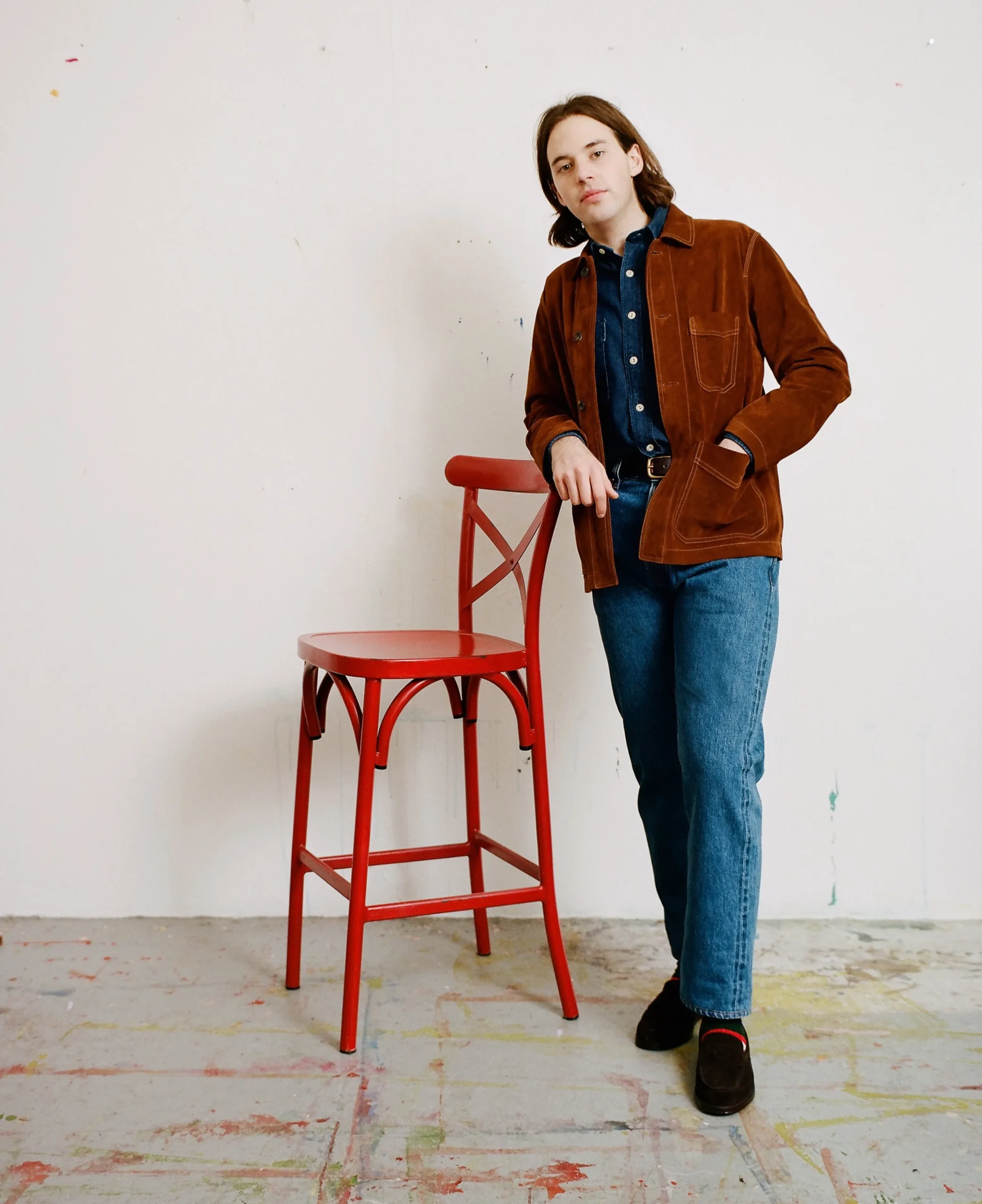 Drake’s Heavyweight Suede Five-Pocket Chore Jacket