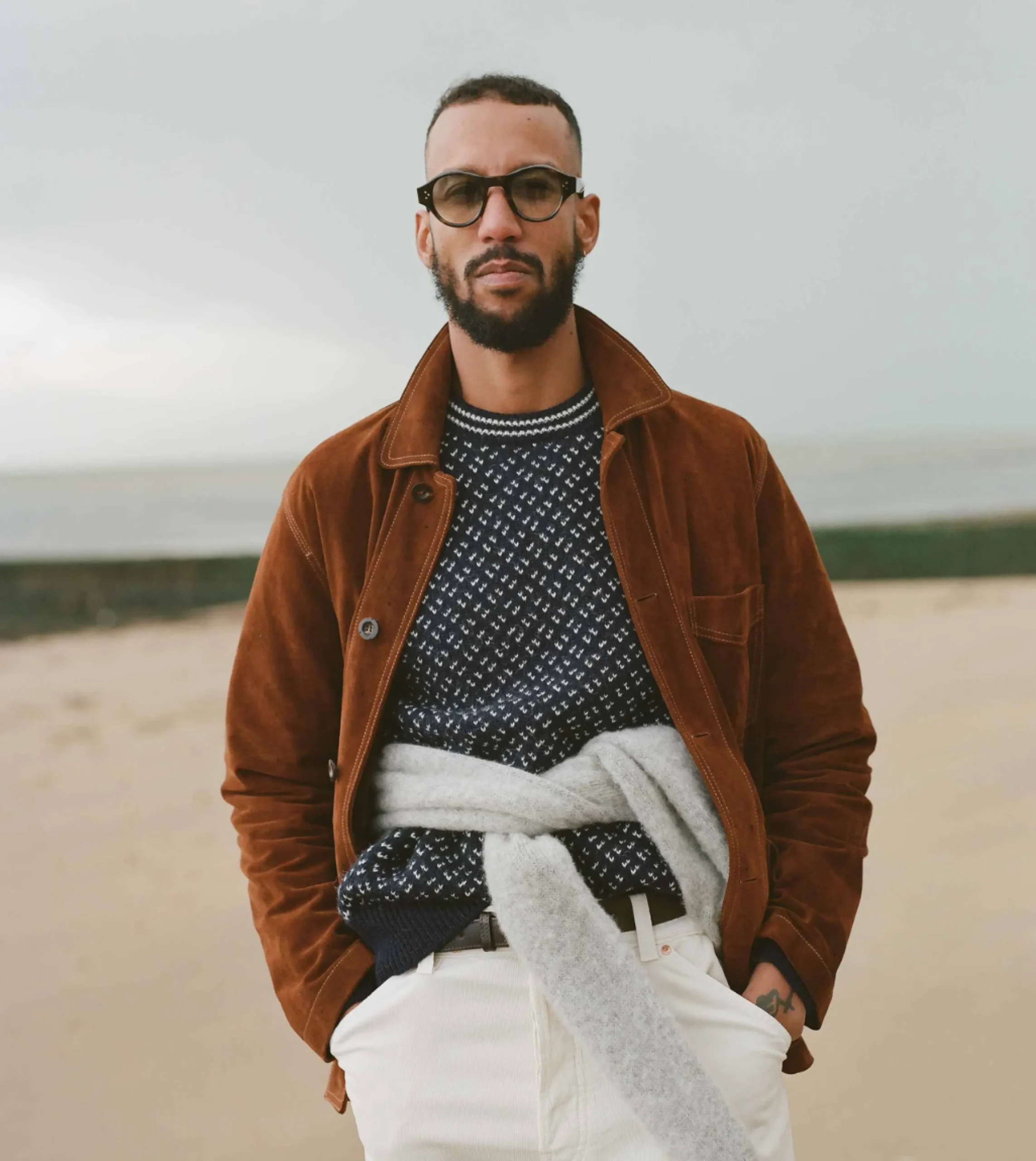 Drake’s Heavyweight Suede Five-Pocket Chore Jacket